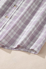 Load image into Gallery viewer, Black Checkered Print Loose Fit Buttoned Hooded Shacket - Fashion Queen