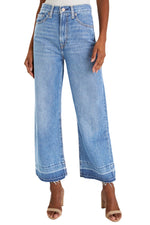 Load image into Gallery viewer, Dusk Blue Raw Hem Straight Leg Loose High Waist Jeans