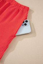 Load image into Gallery viewer, Carbon Grey Corded Knit Long Sleeve Top and High Waist Shorts Set - Fashion Queen