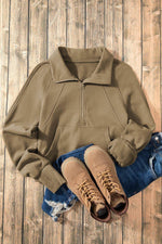 Load image into Gallery viewer, Bonbon Fleece Lined Zip Up Stand Collar Thumbhole Sleeve Sweatshirt - Fashion Queen