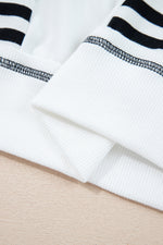 Load image into Gallery viewer, White Stripe Colorblock Patchwork Contrast Stitching Oversize Sweatshirt