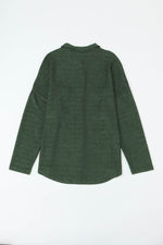 Load image into Gallery viewer, Black Contrast Flap Pockets Relaxed Shacket - Fashion Queen