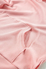 Load image into Gallery viewer, Gray Waffle Knit Fleece Lined High Low Oversized Hoodie - Fashion Queen