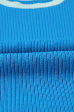 Load image into Gallery viewer, Fiery Red Colorblock Edge Ribbed Knit U Neck Tank Top - Fashion Queen