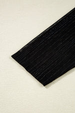 Load image into Gallery viewer, Black Plus Size Shimmer Textured Mesh Fitted Long Sleeve Top