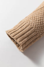 Load image into Gallery viewer, Coffee Cable Knit Drop Shoulder Loose Fit Sweater Dress - Fashion Queen