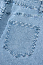 Load image into Gallery viewer, Peach Blossom Acid Washed High Rise Cropped Wide Leg Jeans