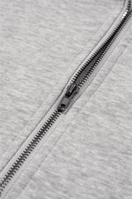 Load image into Gallery viewer, Light Grey Solid Kangaroo Pocket Half Zipper Oversized Hoodie - Fashion Queen