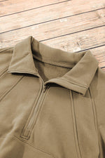 Load image into Gallery viewer, Bonbon Fleece Lined Zip Up Stand Collar Thumbhole Sleeve Sweatshirt - Fashion Queen