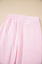 Load image into Gallery viewer, Lilac Drawstring Waist Patchwork Solid Color Jogger Pants