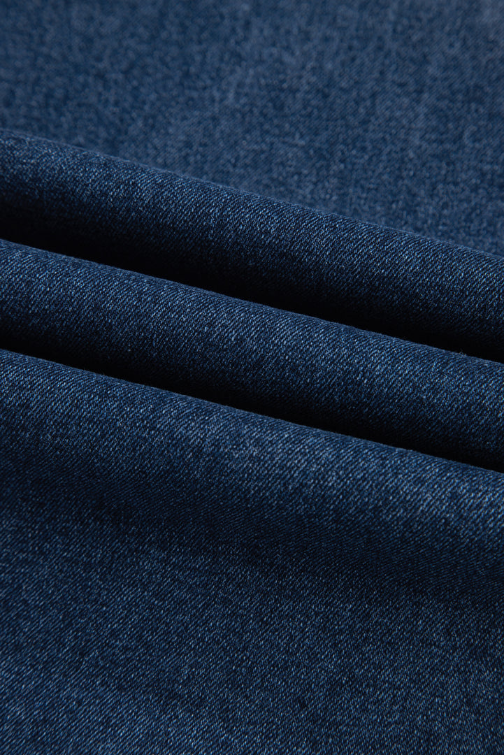 Sky Blue Cropped High Rise Wide Leg Jeans - Fashion Queen -  15