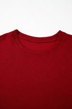 Load image into Gallery viewer, Black Textured Loose Fit T Shirt and Drawstring Pants Set - Fashion Queen