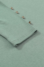 Load image into Gallery viewer, Black Buttoned Puff Long Sleeve Sheath Top - Fashion Queen