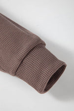 Load image into Gallery viewer, Gray Waffle Knit Fleece Lined High Low Oversized Hoodie - Fashion Queen