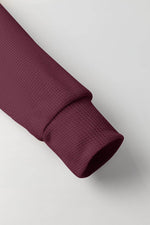 Load image into Gallery viewer, Gray Waffle Knit Fleece Lined High Low Oversized Hoodie - Fashion Queen