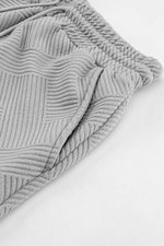 Load image into Gallery viewer, Black Textured Long Sleeve Top and Drawstring Shorts Set - Fashion Queen