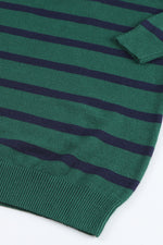 Load image into Gallery viewer, Blue Striped O-ring Zip Collared Loose Sweater Mini Dress