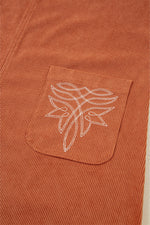 Load image into Gallery viewer, Gold Flame Corduroy Western Embroidered Patched Pocket Shift Sleeveless Mini Dress - Fashion Queen - 11