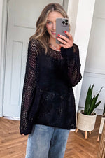 Load image into Gallery viewer, Coral Crochet Hollow-out Jumper Top Sweater