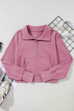 Load image into Gallery viewer, Bonbon Fleece Lined Zip Up Stand Collar Thumbhole Sleeve Sweatshirt - Fashion Queen