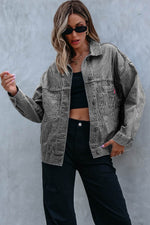 Load image into Gallery viewer, Light Blue Washed Oversize Pocketed Denim Jacket - Fashion Queen