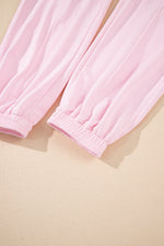 Load image into Gallery viewer, Lilac Drawstring Waist Patchwork Solid Color Jogger Pants