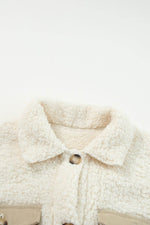 Load image into Gallery viewer, Blue Contrast Flap Pocket Single Breasted Teddy Coat - Fashion Queen