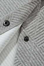 Load image into Gallery viewer, Black Solid Textured Flap Pocket Buttoned Shacket - Fashion Queen