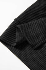 Load image into Gallery viewer, Gray Waffle Knit Fleece Lined High Low Oversized Hoodie - Fashion Queen