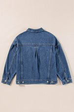 Load image into Gallery viewer, Light Blue Washed Oversize Pocketed Denim Jacket - Fashion Queen