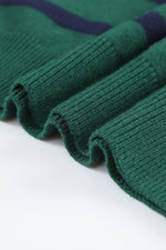 Load image into Gallery viewer, Blue Striped O-ring Zip Collared Loose Sweater Mini Dress