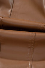 Load image into Gallery viewer, Black Solid Faux Leather Zipper Slim Fit Bomber Jacket - Fashion Queen