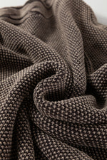 Load image into Gallery viewer, Dark Brown Contrast Cable Knit Sleeve Casual Sweater