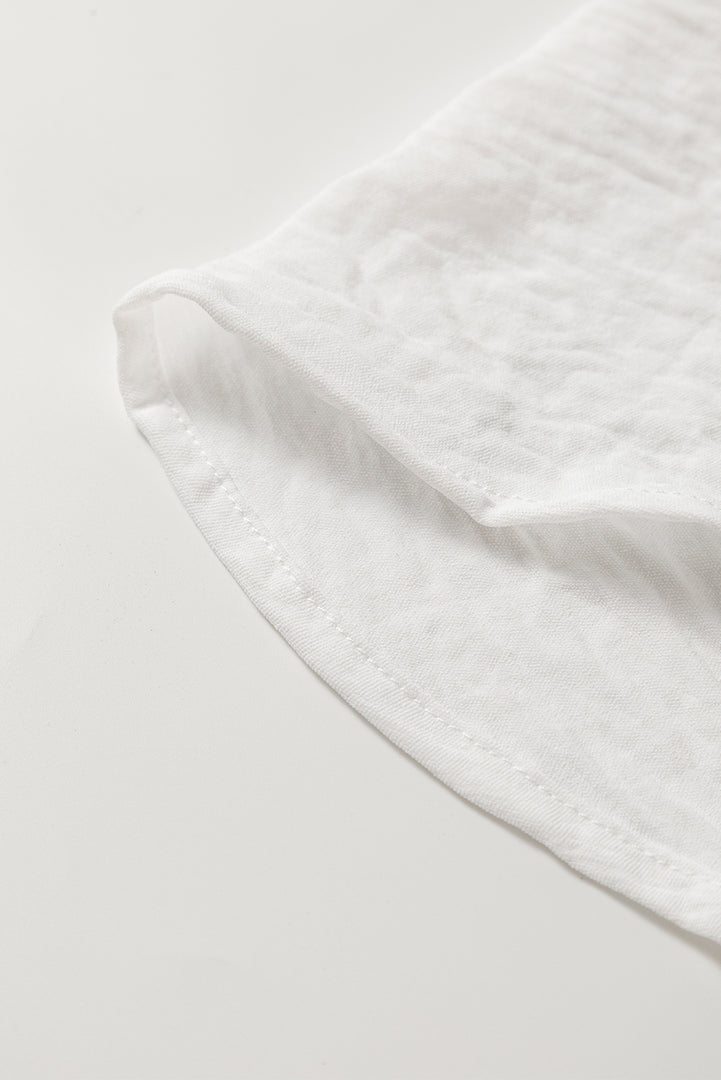 White Pure Color Patch Pocket Shirt