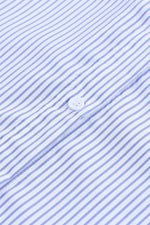 Load image into Gallery viewer, Pink Smocked Cuffed Striped Boyfriend Shirt with Pocket - Fashion Queen