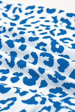 Load image into Gallery viewer, Pink Leopard Elastic Waist Lace up Contrast Trim Casual Shorts