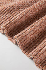 Load image into Gallery viewer, Jungle Green Loose Eyelet V Neck Drop Shoulder Sweater - Fashion Queen