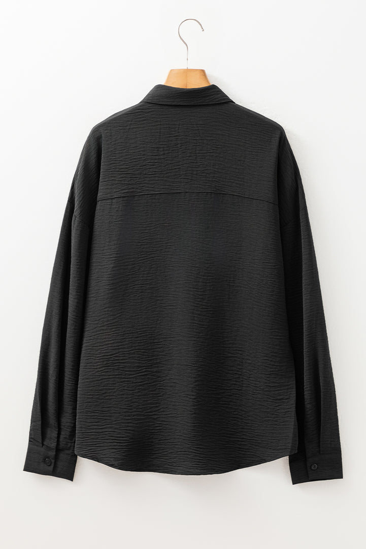 White Pure Color Patch Pocket Shirt