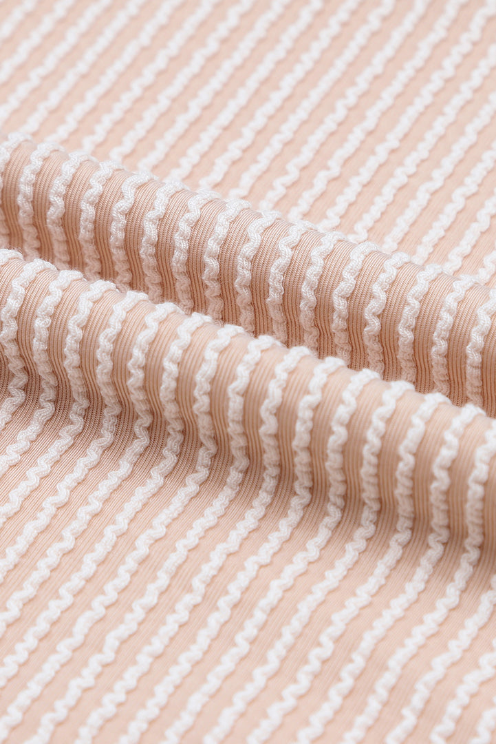 Multicolor Color Block Long Sleeve Ribbed Loose Top