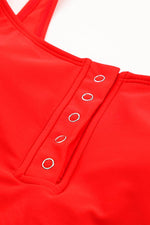 Load image into Gallery viewer, Black Square Neck Sleeveless Fashion Print Tankini Set - Fashion Queen