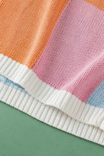 Load image into Gallery viewer, White Color Block Cap Sleeve Sweater - Fashion Queen