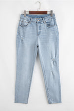 Load image into Gallery viewer, Beau Blue Mid Rise Ankle-Length Distressed Skinny Jeans