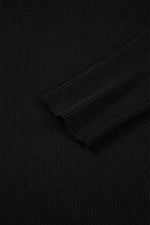 Load image into Gallery viewer, Black Ribbed Knit Cold Shoulder Sweater - Fashion Queen - 11