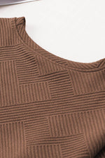 Load image into Gallery viewer, Black Textured Long Sleeve Top and Drawstring Shorts Set - Fashion Queen