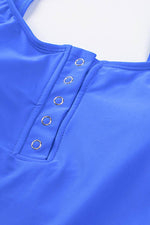 Load image into Gallery viewer, Black Square Neck Sleeveless Fashion Print Tankini Set - Fashion Queen