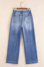 Load image into Gallery viewer, Beau Blue Tailored Center Seam Detail Straight Loose High Rise Jeans