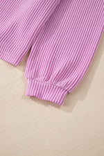 Load image into Gallery viewer, Carbon Grey Corded Knit Long Sleeve Top and High Waist Shorts Set