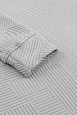 Load image into Gallery viewer, Black Textured Long Sleeve Top and Drawstring Shorts Set - Fashion Queen