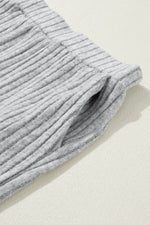 Load image into Gallery viewer, Black Ribbed Knit V Neck Slouchy Two-piece Outfit - Fashion Queen