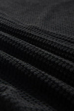 Load image into Gallery viewer, Rose Red Waffle Knit Side Slits Loose Fit V Neck Top - Fashion Queen